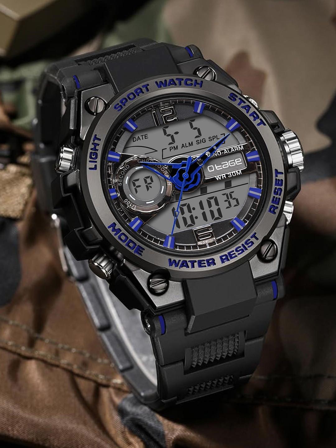 Otage Men Dial & Straps Analogue and Digital Multi Function Watch F12 Blue