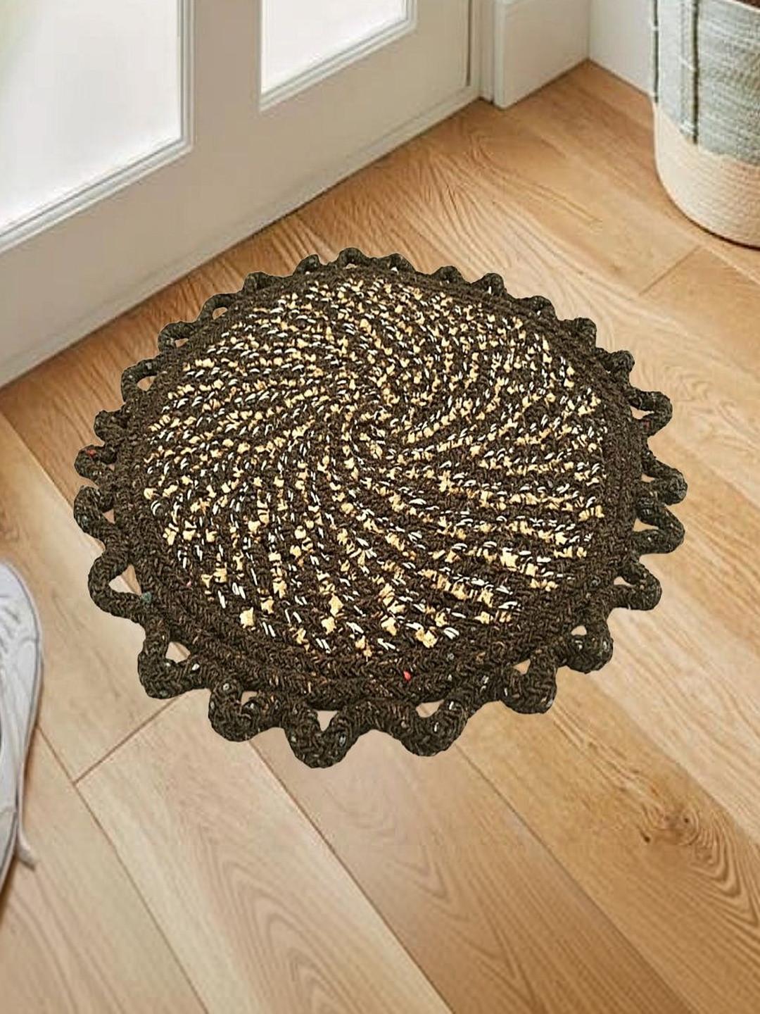 vstucart Brown Spiral Reversible Round Doormat