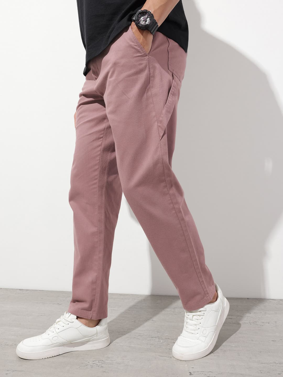 The Roadster Life Co. Men Relaxed Fit Pure Cotton Chinos Trousers