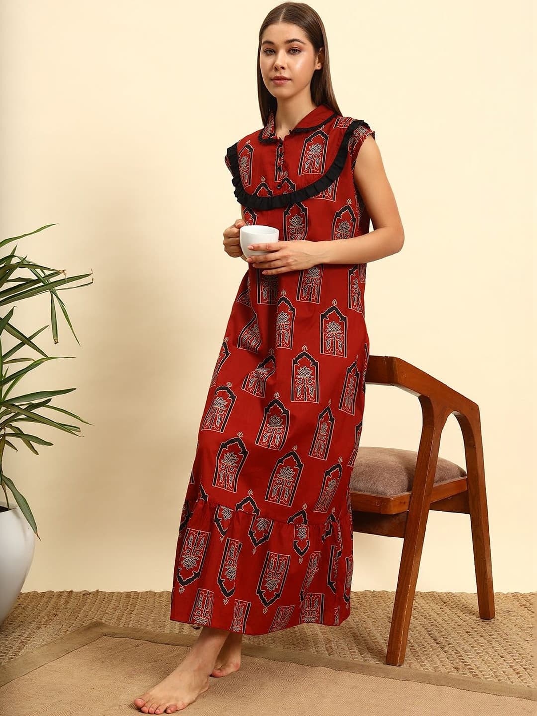 SEPHANI Printed Maxi Nightdress