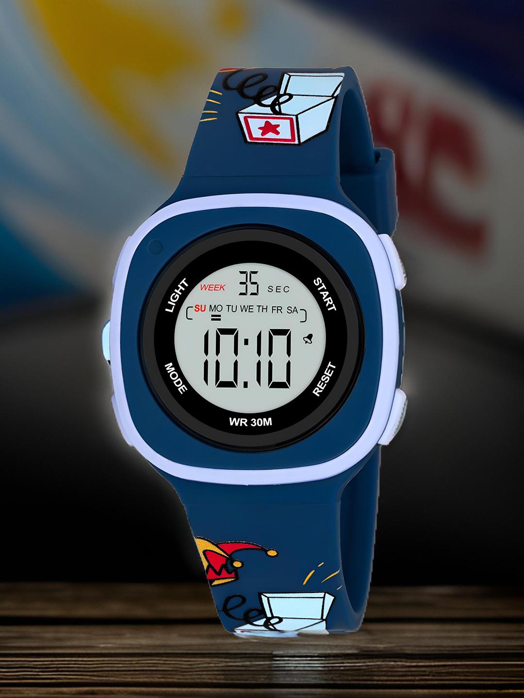 Otage Kids Patterned Dial & Digital Multi Function Watch 2207 Square-DarkBlue1
