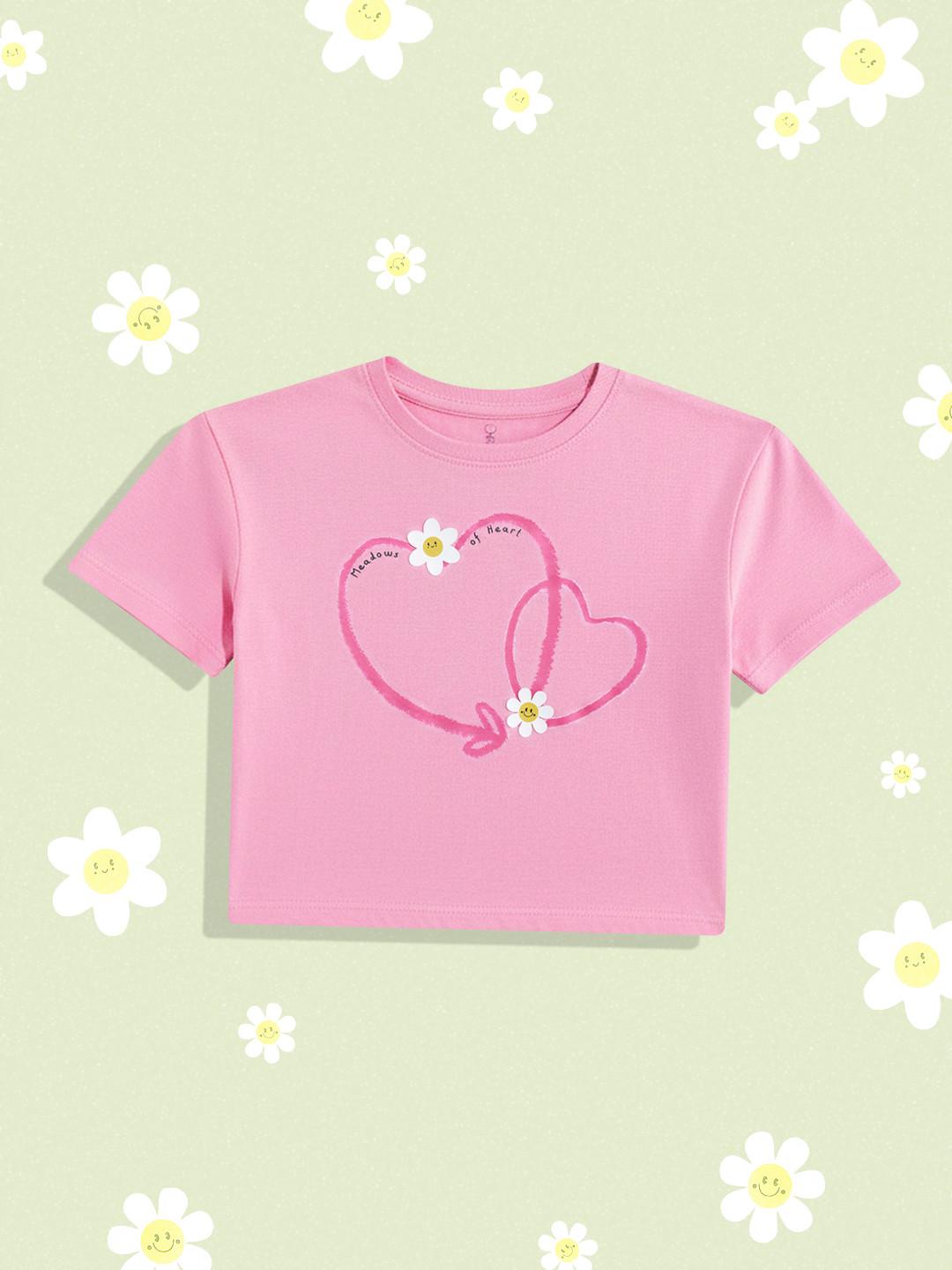 mothercare Girls Floral Print Pure Cotton Boxy T-shirt