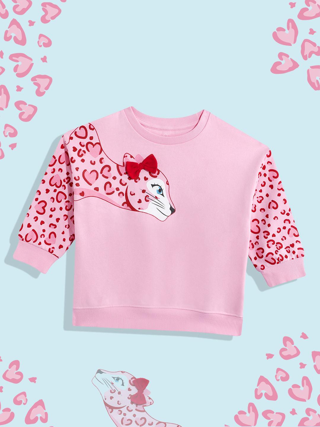 mothercare Infant Girls Graphic Printed Pure Cotton Sweatshirt