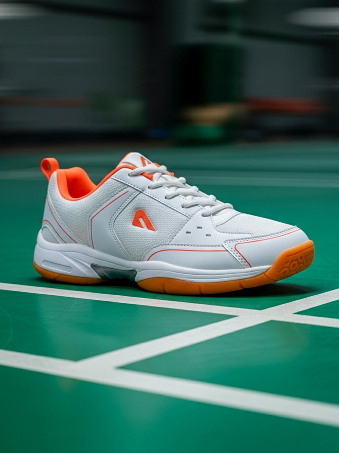 BOLDFIT Men White Orange Archer Badmintion Shoes