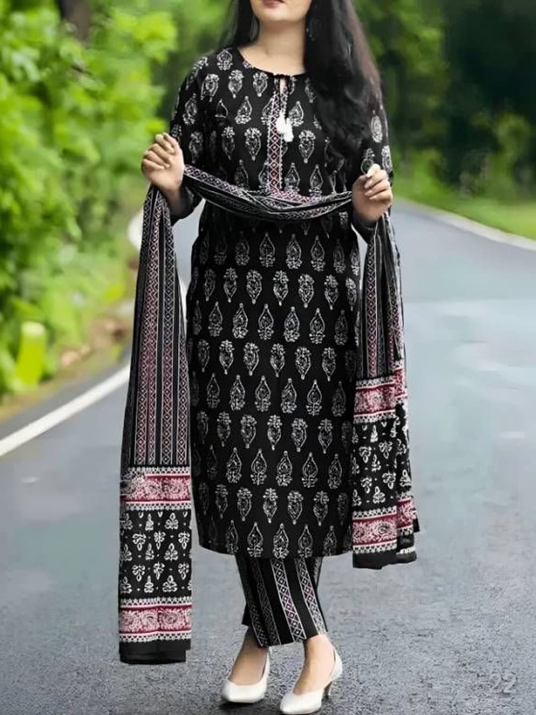 KALINI Women Ethnic Motifs Printed Regular Kurta with Trousers & With Dupatta