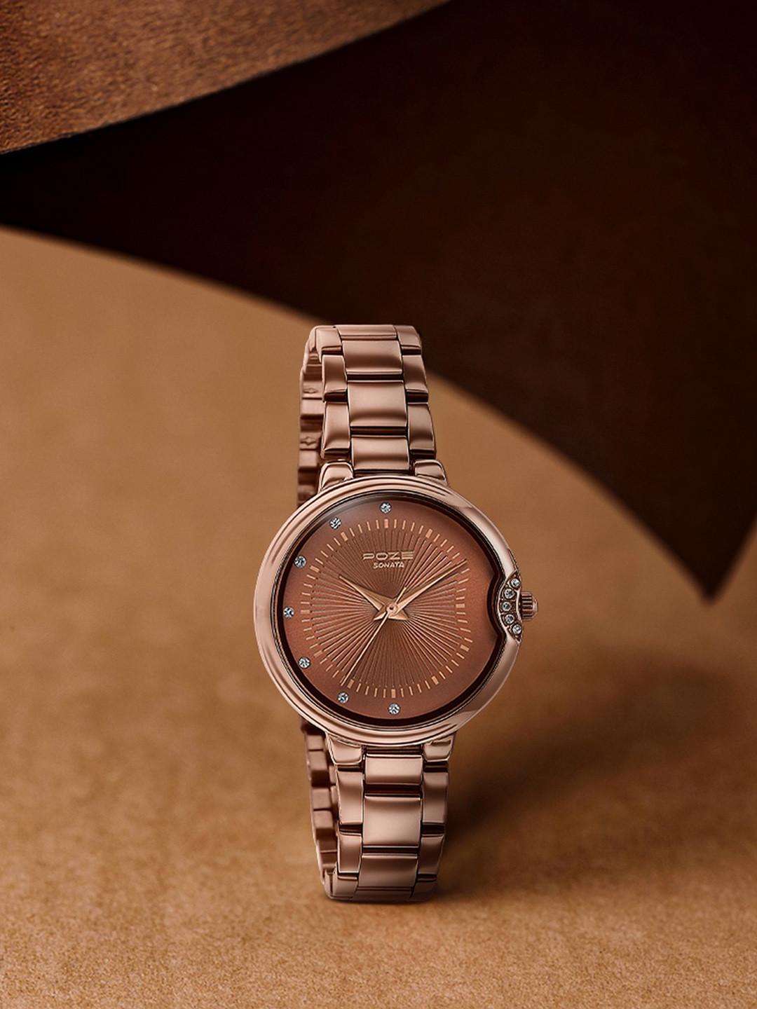 Sonata Poze 7 Analog Brown Dial Watch For Women - SP80153QM01W