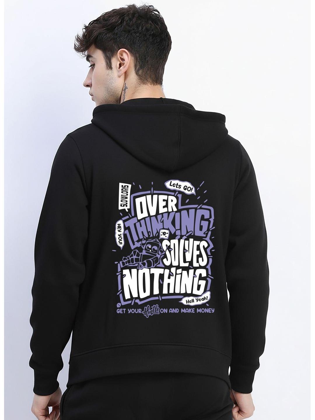 SLOWLORIS Men Printed Hooded Sweatshirt