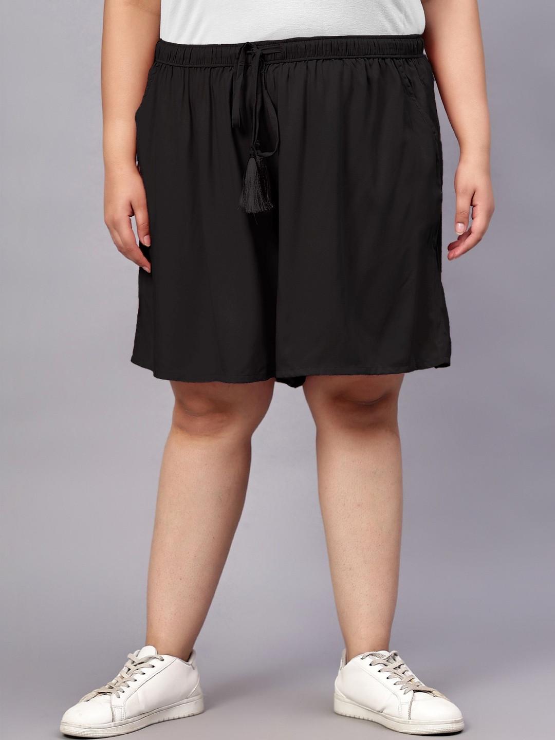 Indietoga Women Plus Size High-Rise Flared Lounge Shorts