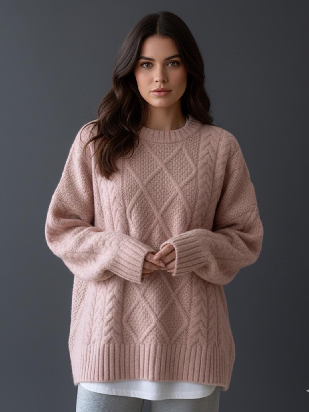 bebe Round Neck Long Sleeves Pullover Sweaters