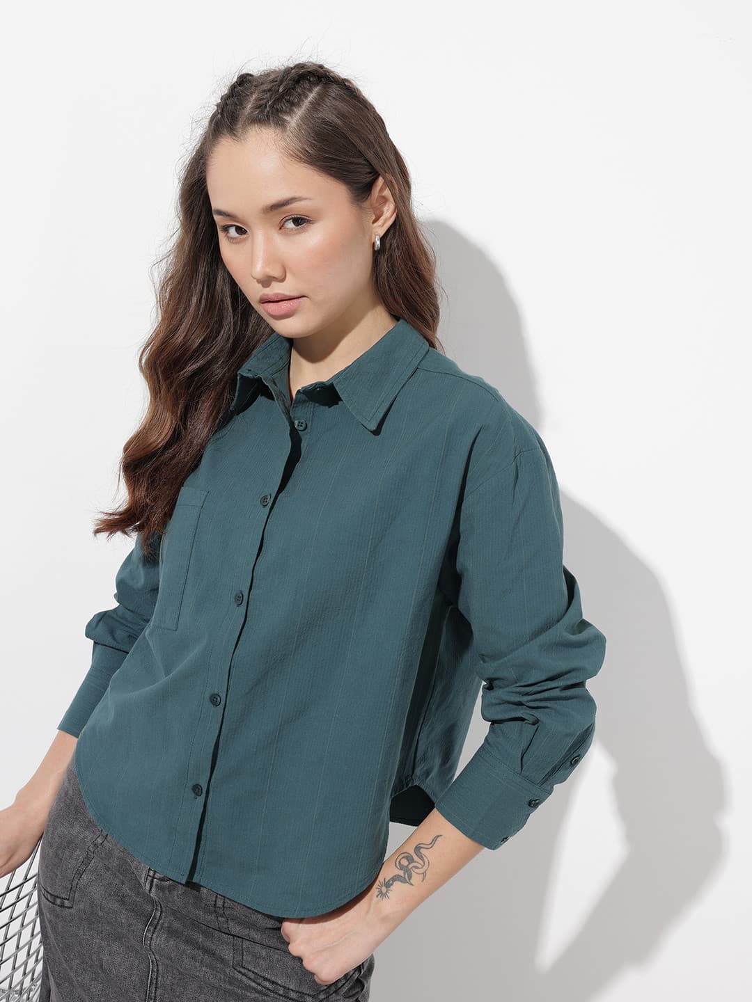 The Roadster Life Co. Seersucker Pure Cotton Casual Shirt