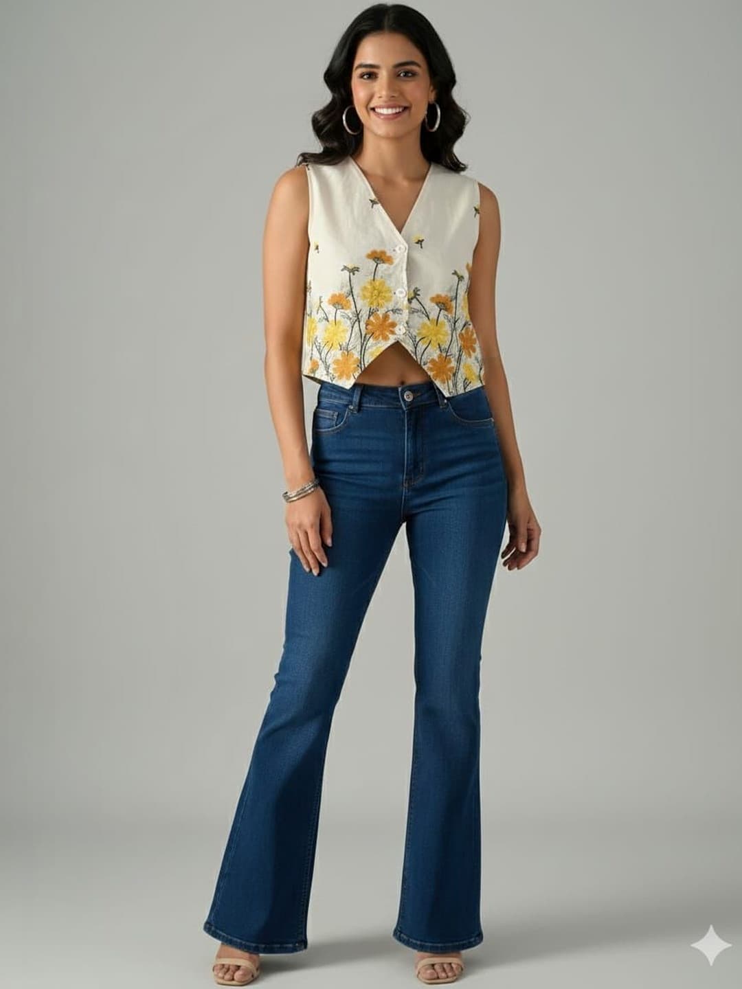 PDN: Roadster Embellished Pure Cotton V-Neck Waistcoat