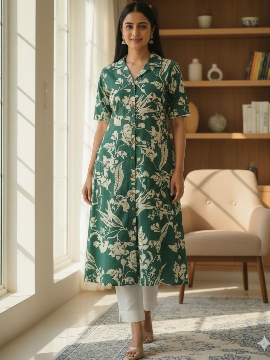 Chaukas Women Ethnic Motifs Printed Floral Kurta