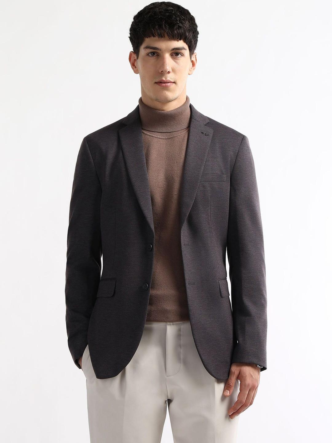 Arrow Men Self Design Slim Fit Single Breasted Blazers