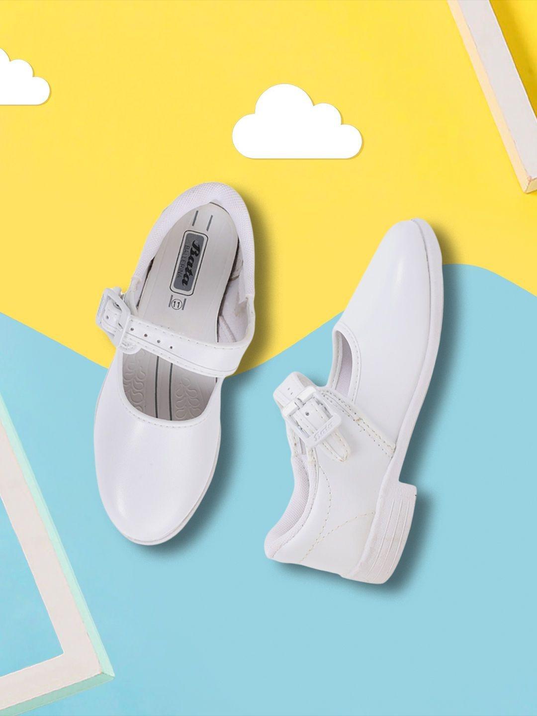 Bata Girls Round Toe Buckle Mules