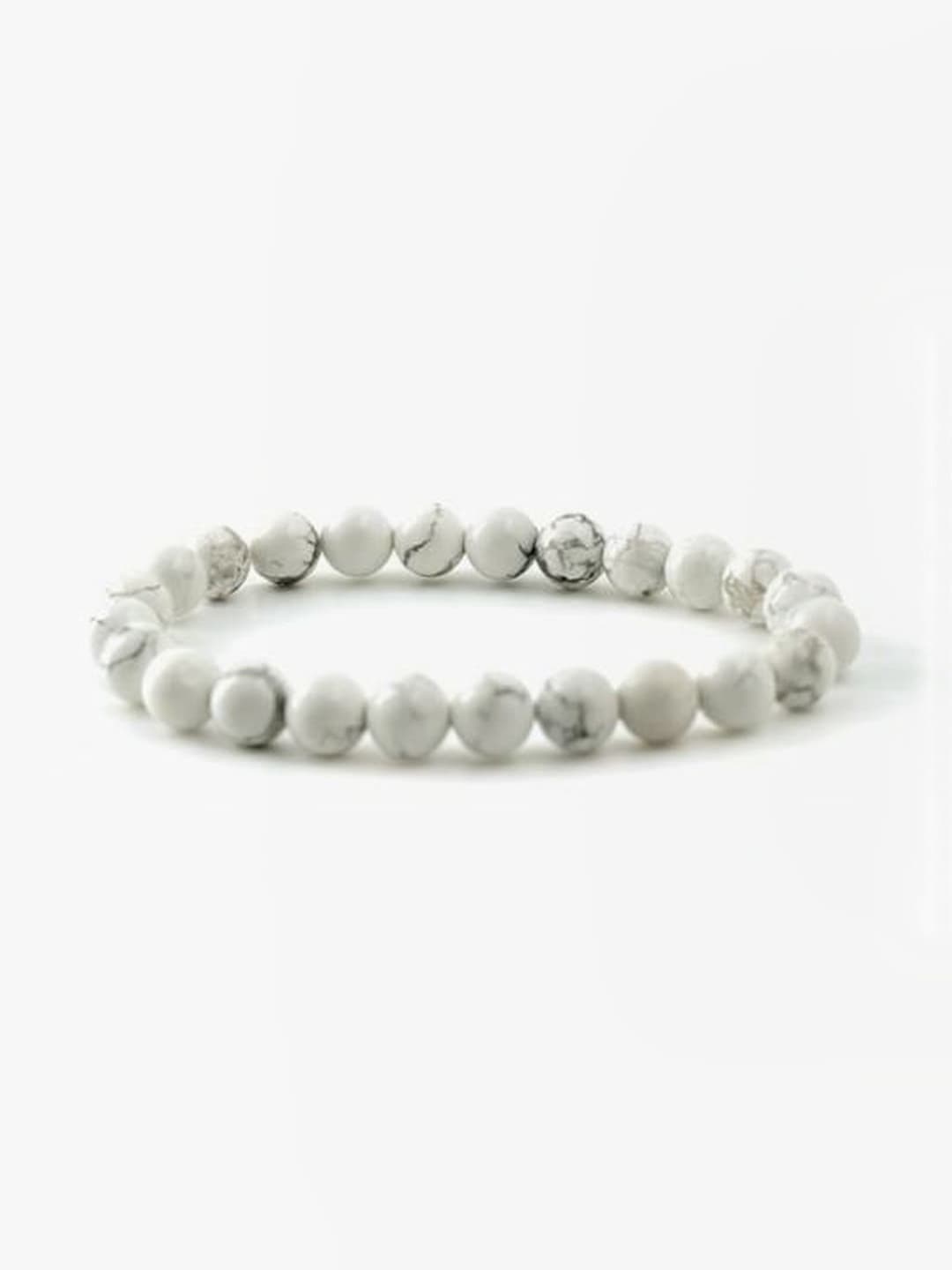 Devaara Unisex Ceramic Howlite Beaded Elasticated Bracelet
