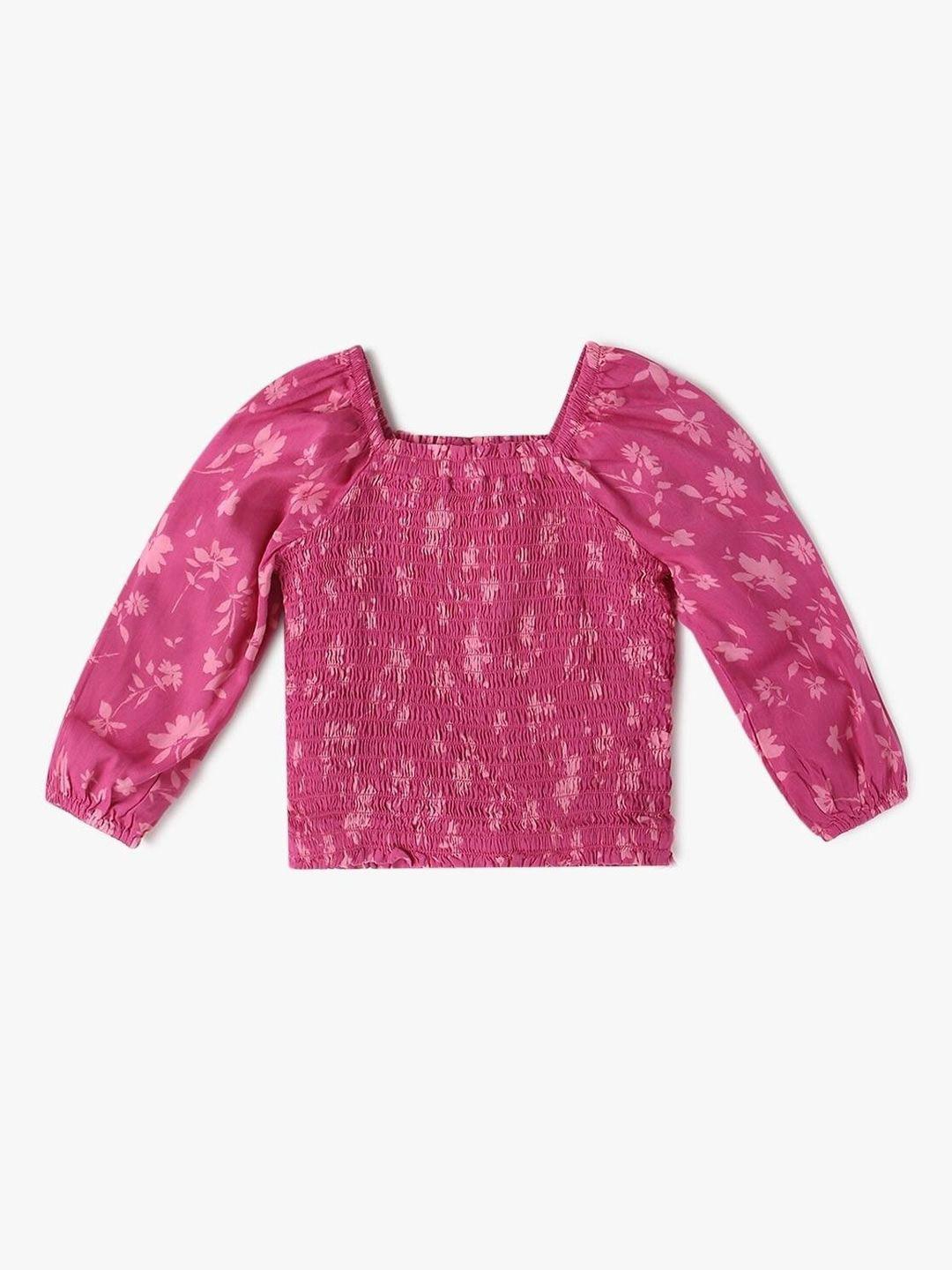 GAP Girls Floral Puff Sleeve Square Neck Top