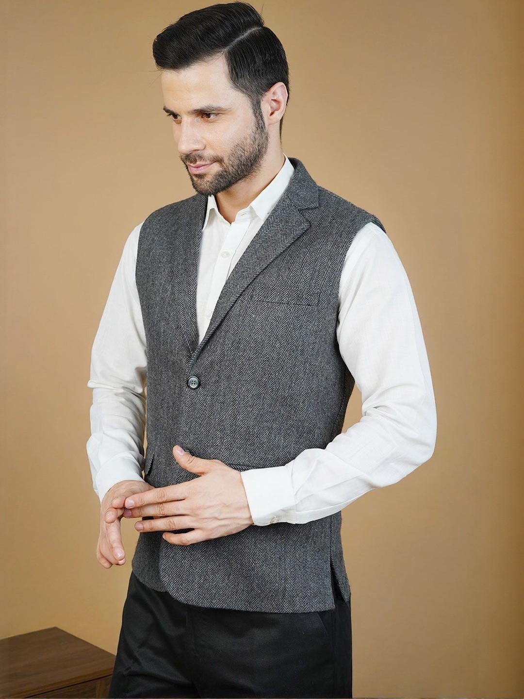 Wintage Men Notched Lapel Single-Breasted Blazer