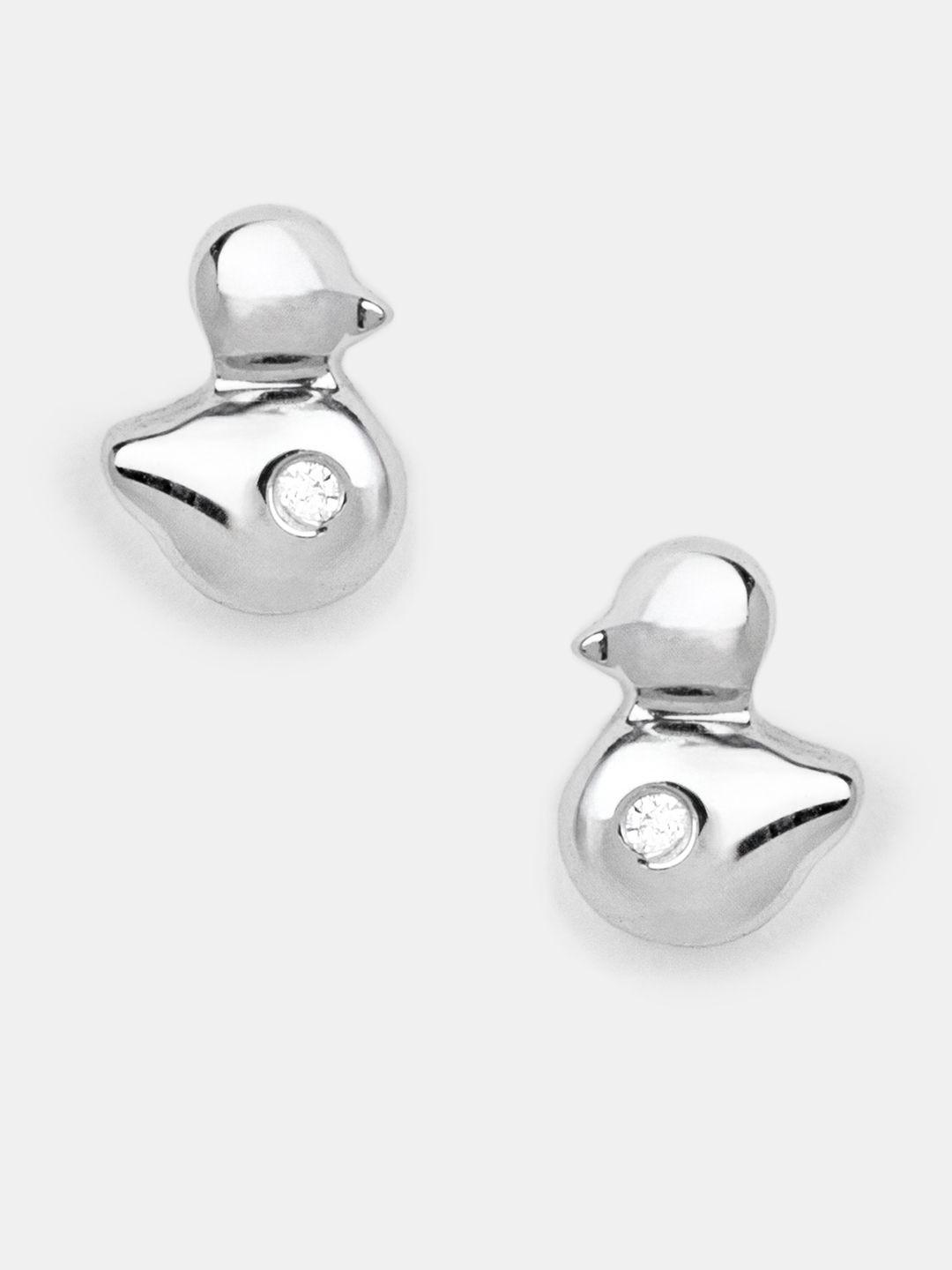 SHAYA Lucky Duck Sterling Silver Cubic Zirconia Studs