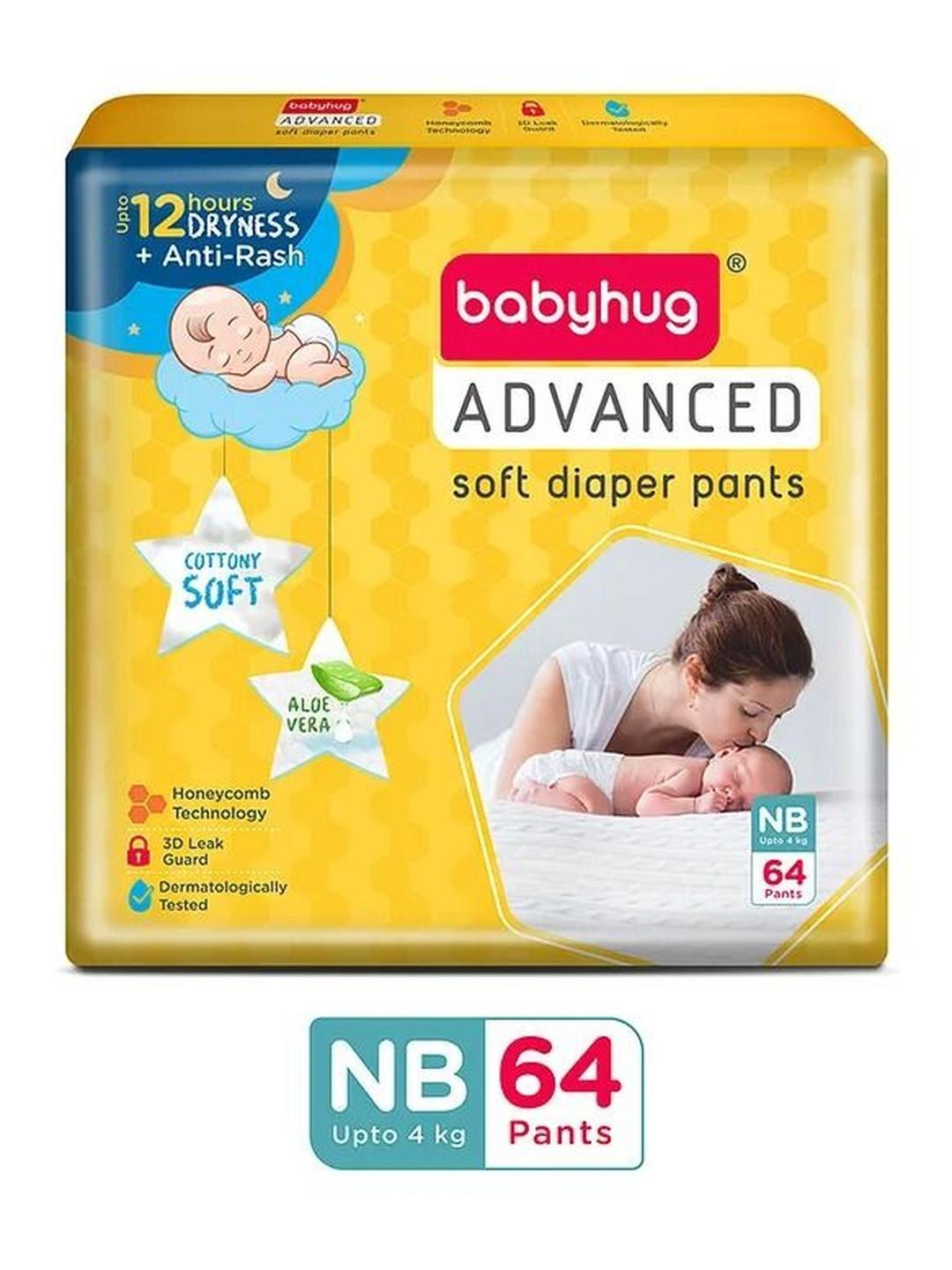 Babyhug Advance Soft Diaper Pants - 64 Pcs - NB