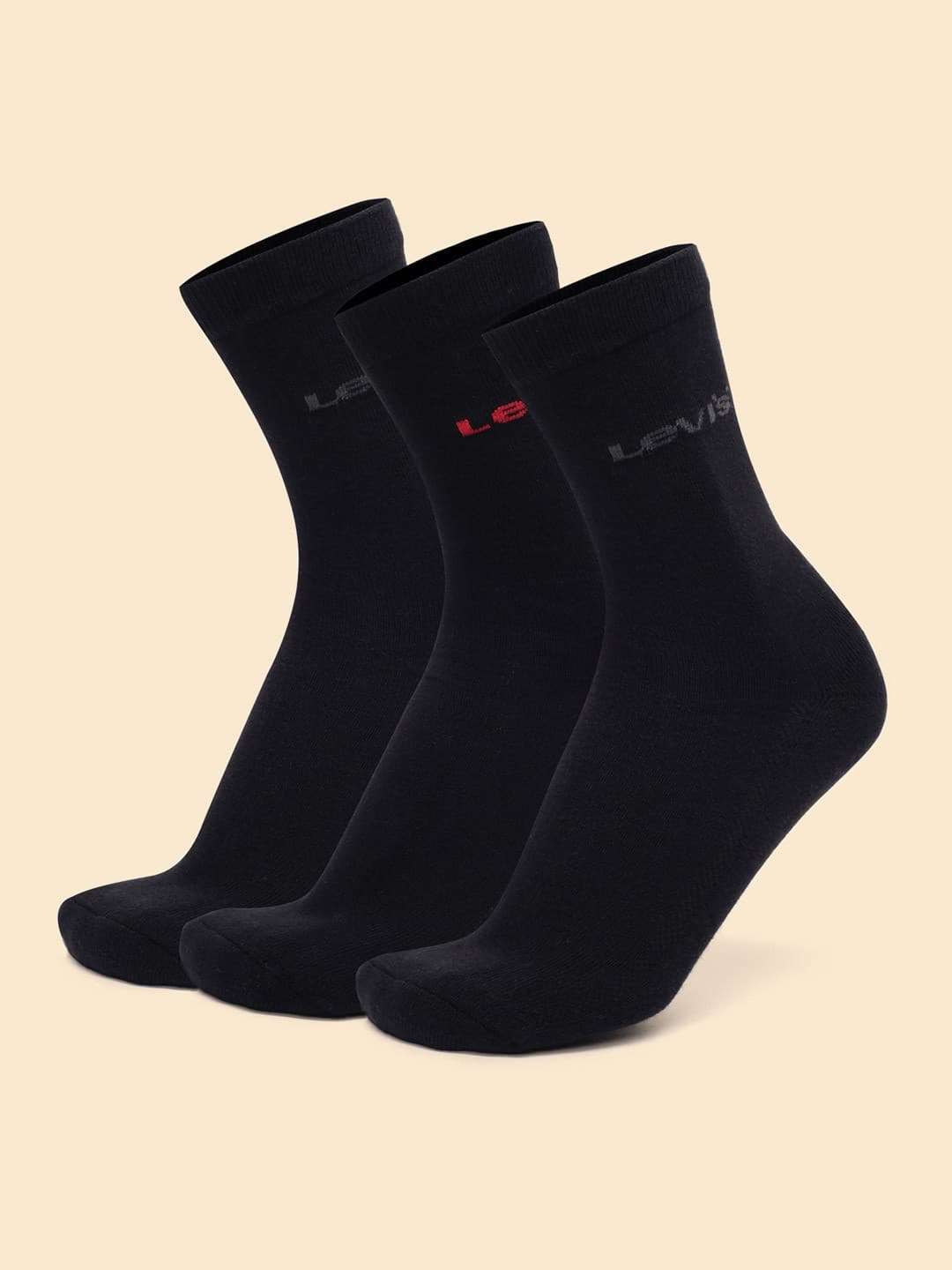 Levis Men Pack Of 3 Cotton Stretch Calf Length Socks