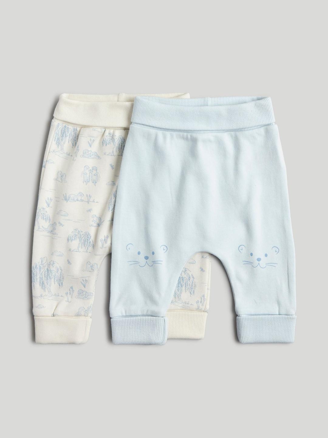 mothercare Pack of 2 Boys Printed Mid Rise Regular Trousers