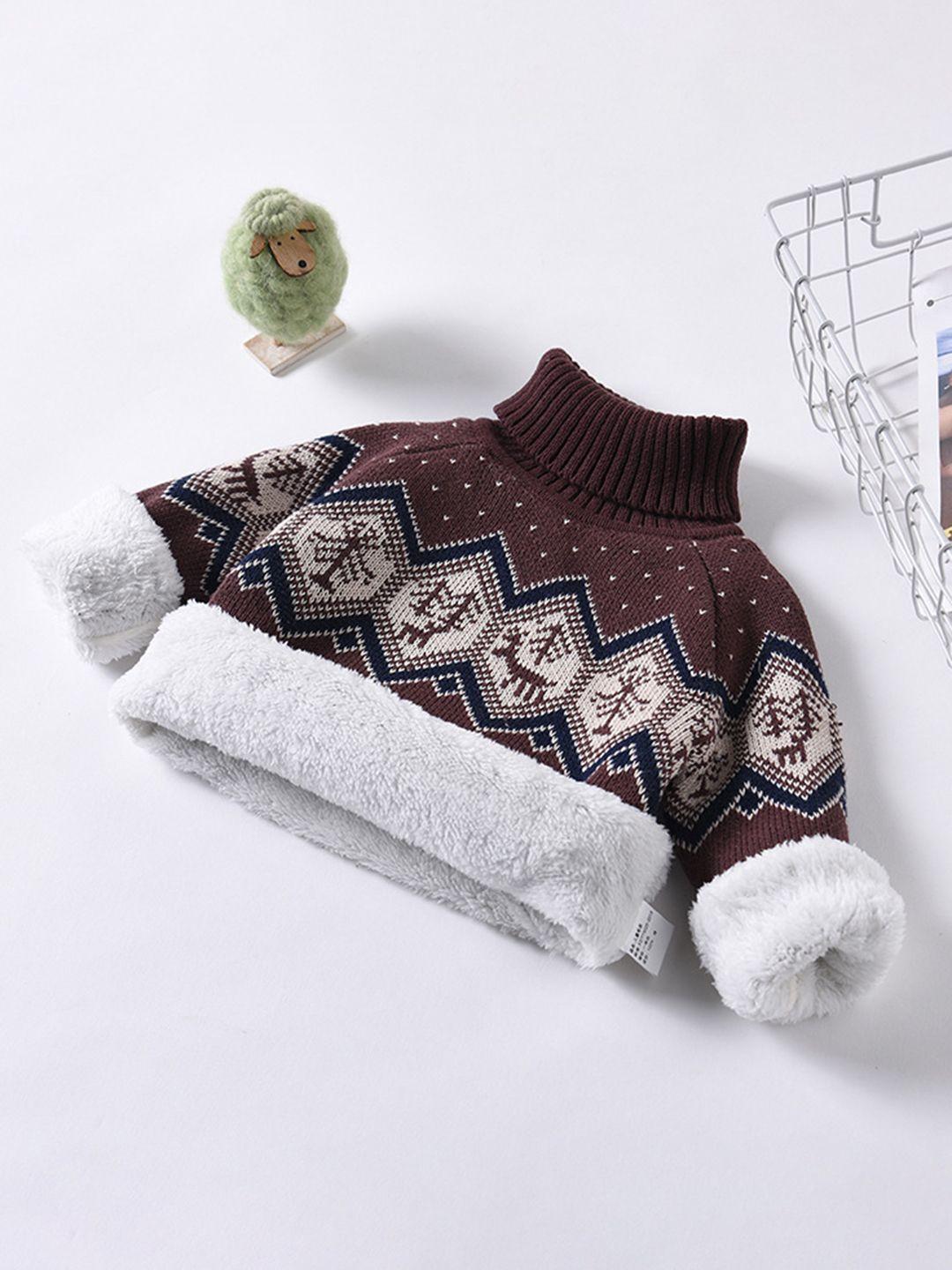 INCLUD Boys Printed Turtle Neck Sweater