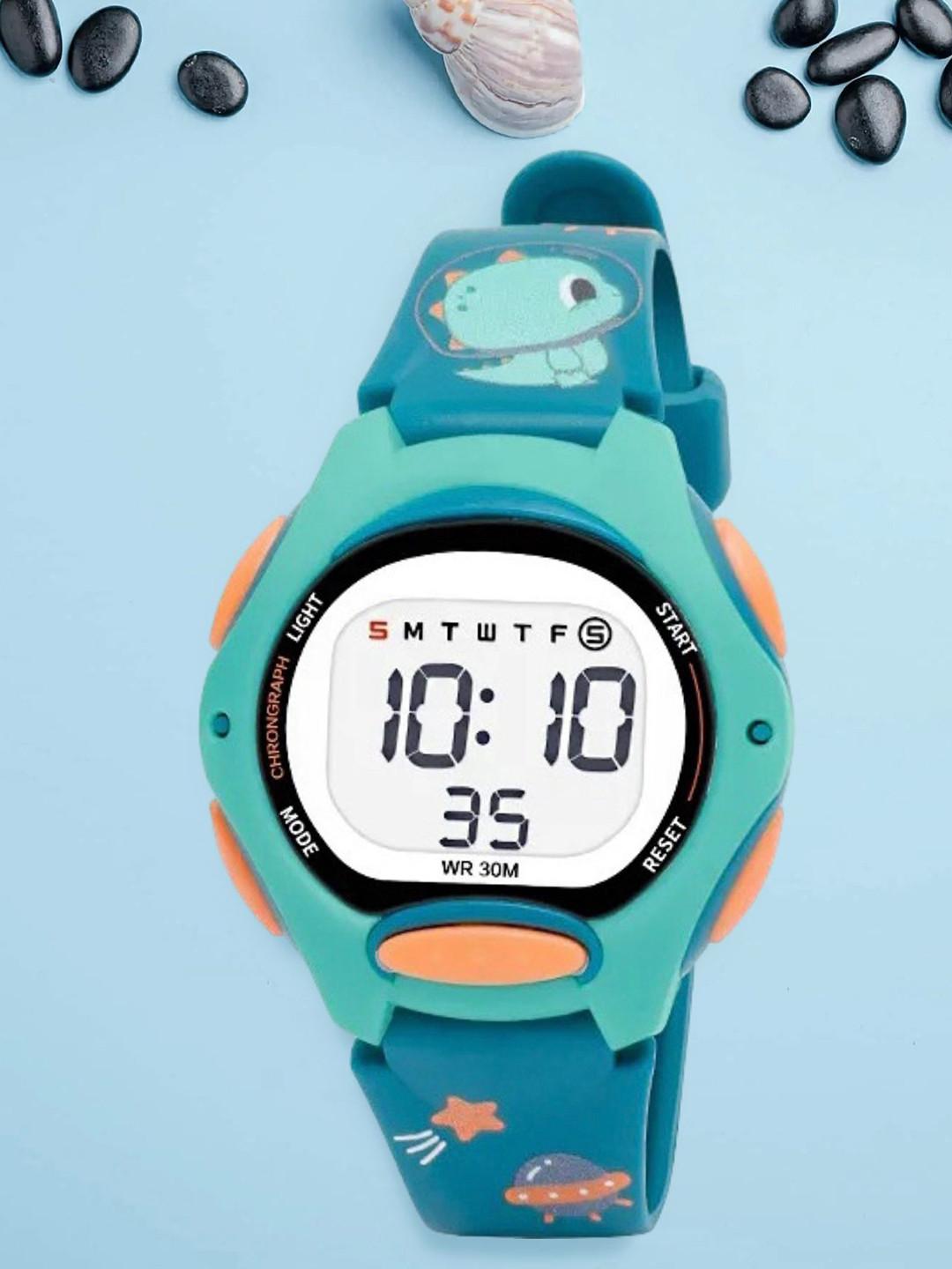 EWWE Kids Printed Straps Digital Multi Function Watch 8207 DarkGreen