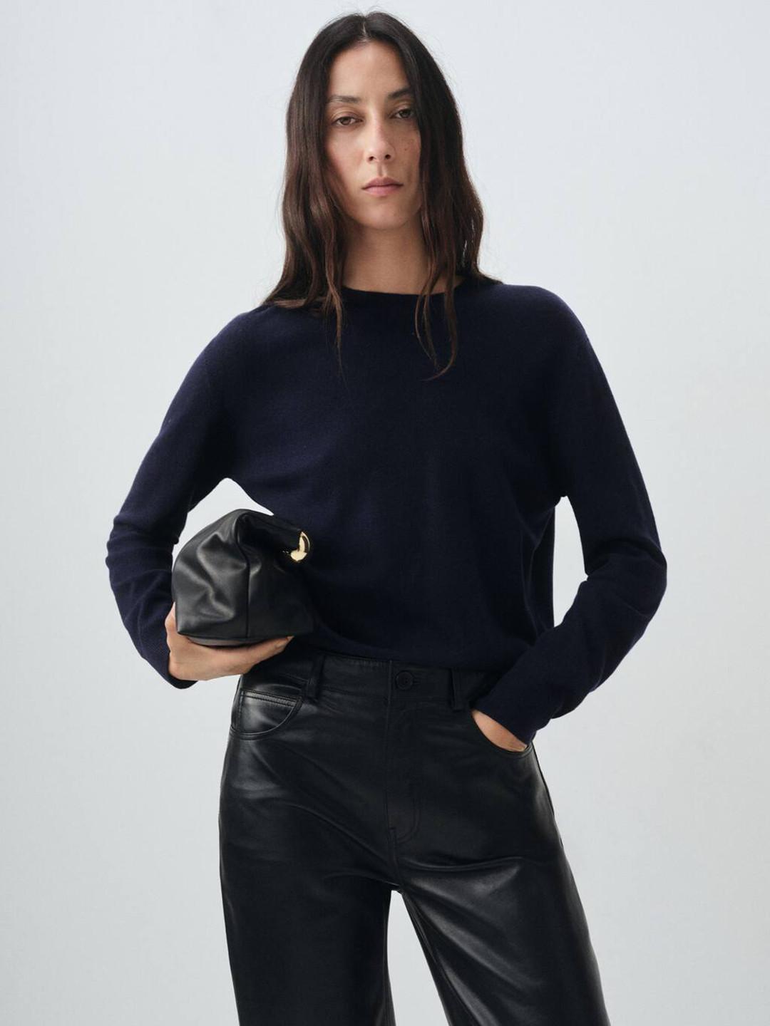 MANGO Knitted Pure Wool Pullover Sweater