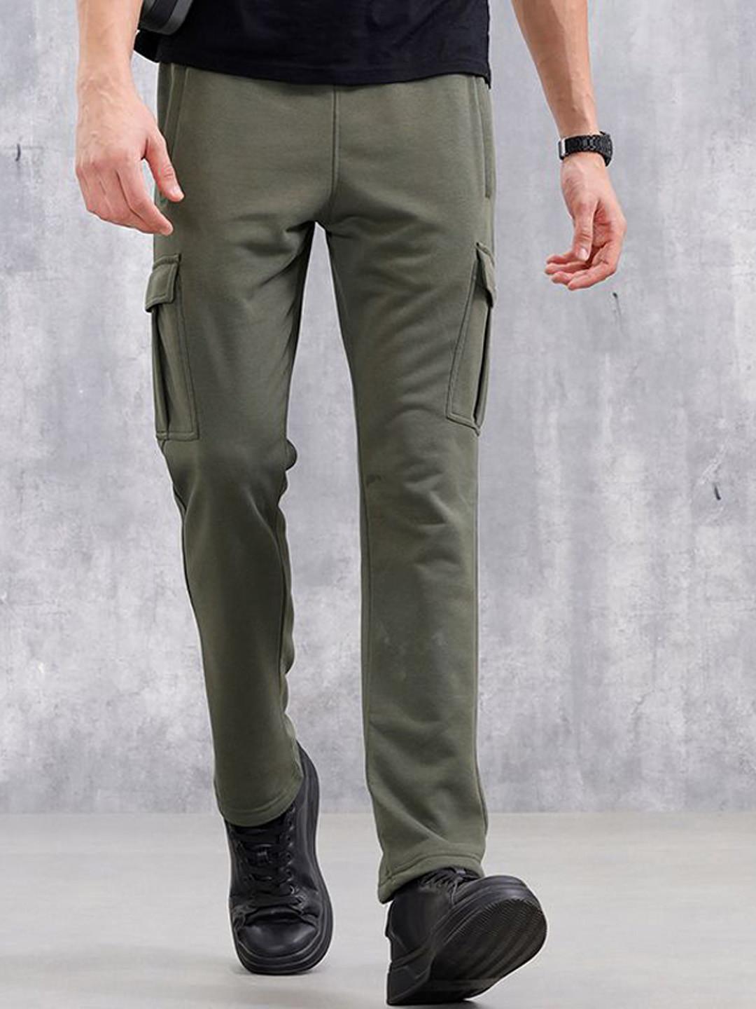 WROGN Men Straight Fit Mid-Rise Track Pants