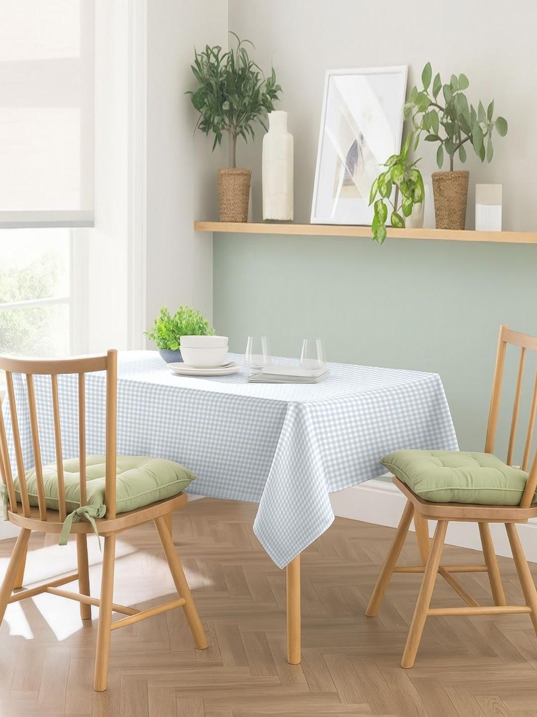CASABLEU Navy Blue & White 6-Seater Table Cover