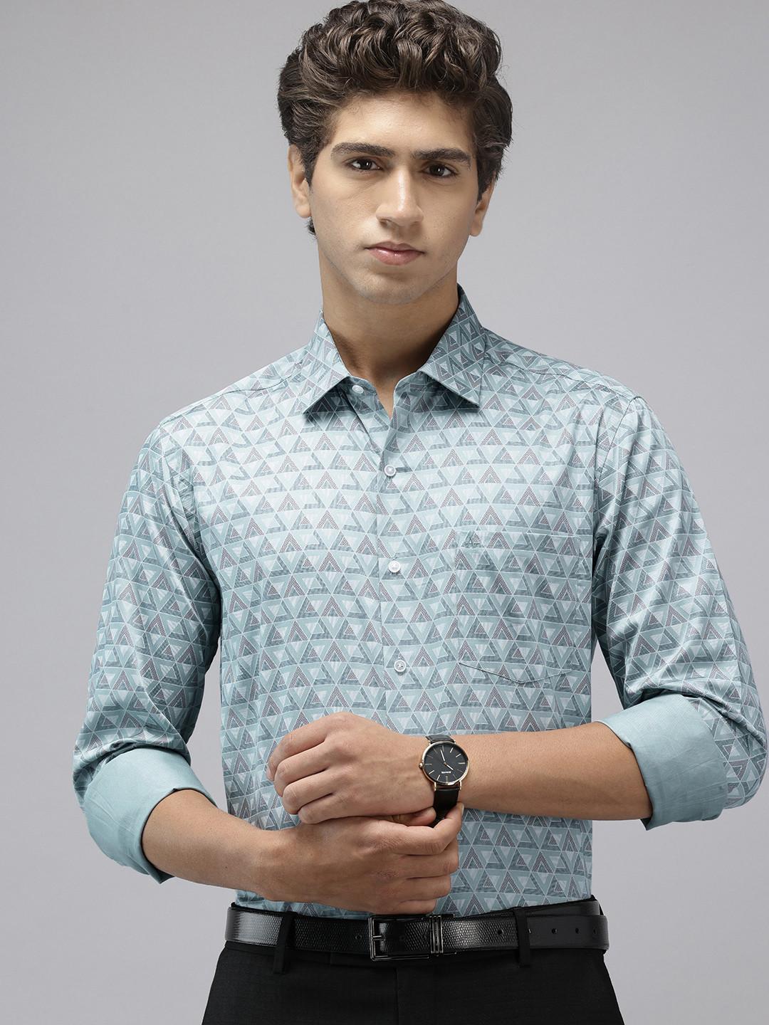 Arrow Manhattan Slim Fit Abstract Printed Pure Cotton Formal Shirt