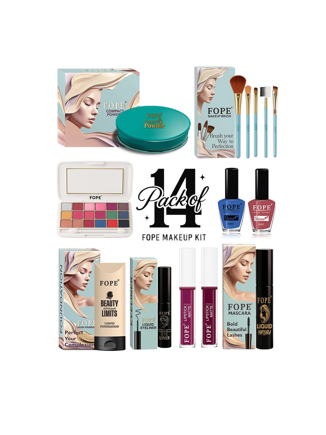 FOPE Set Of 14 Long Lasting Makeup Combo