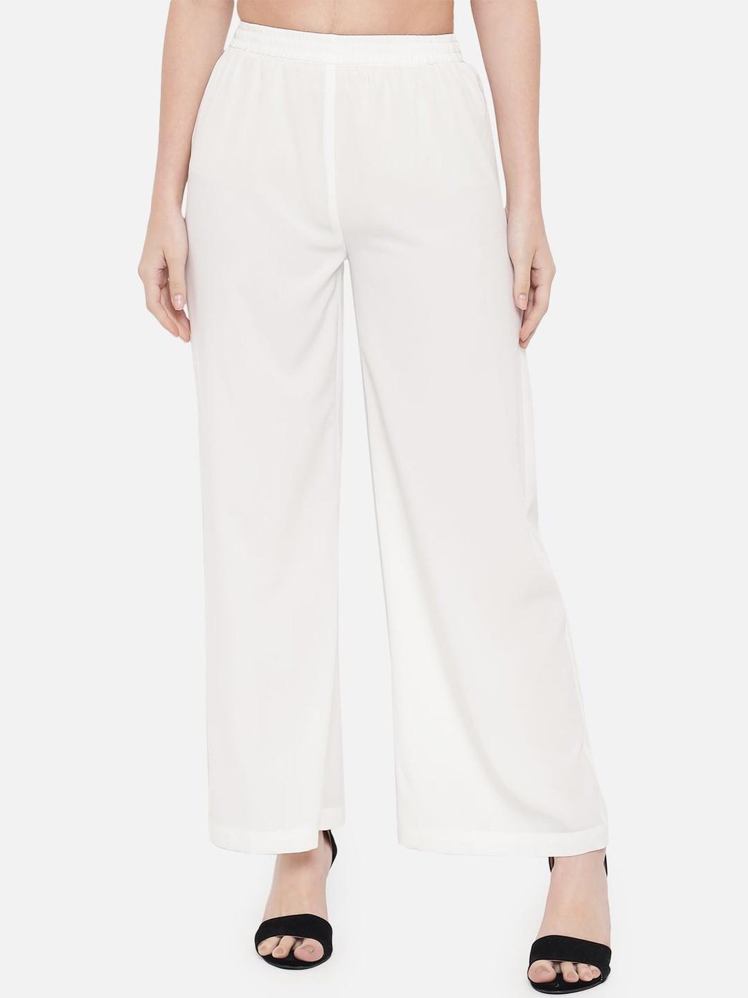 SZN Women Solid Straight Crepe Palazzos