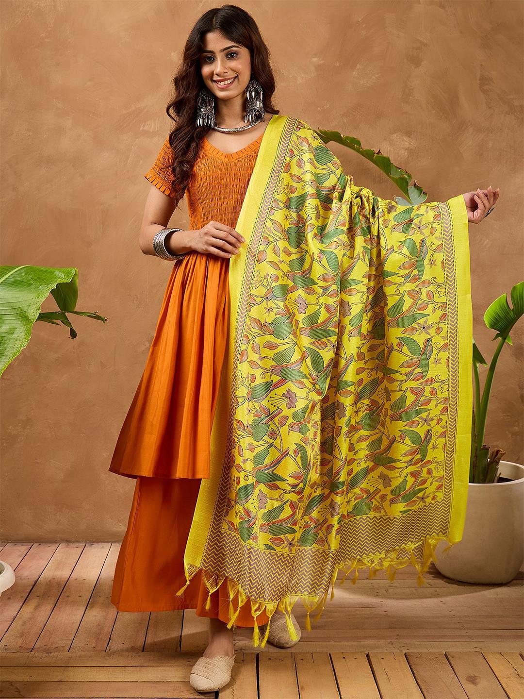 InWeave Abstract Printed Tasselled Dupatta