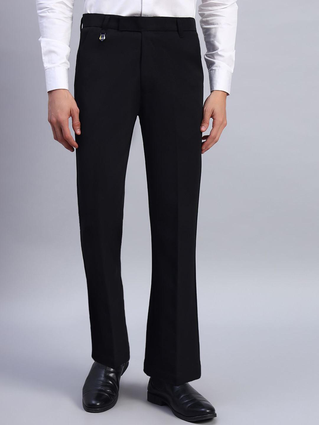 AXNIS Men Pleated Bootcut Trousers