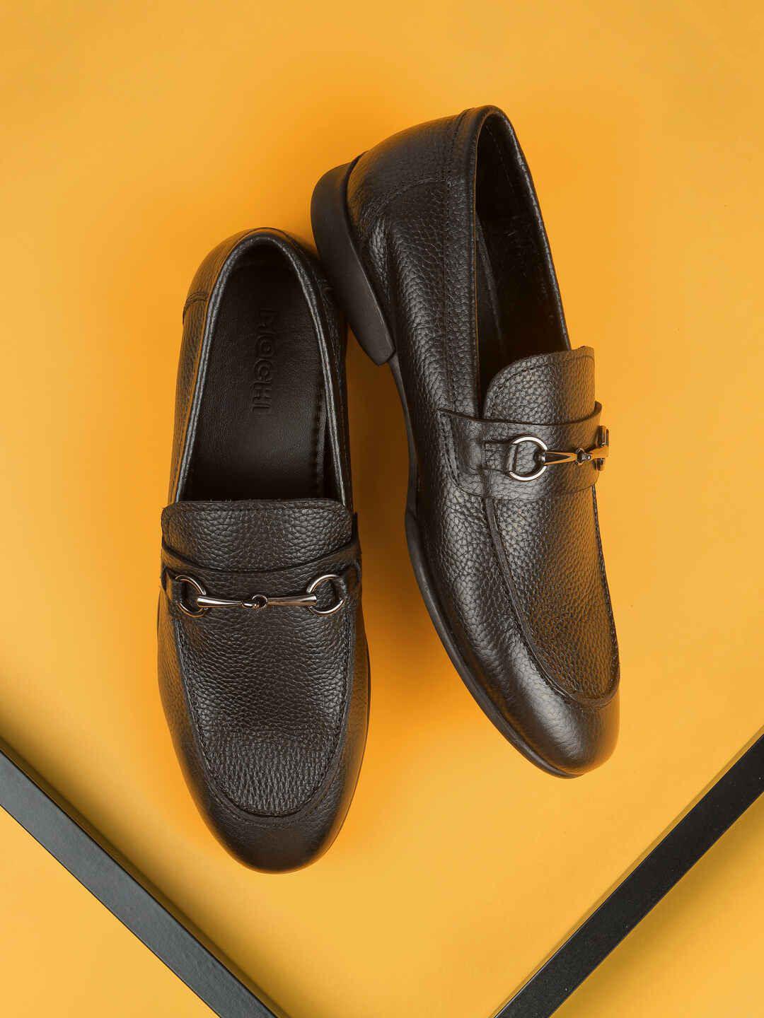 Mochi Men Leather Slip-On Formal Loafers