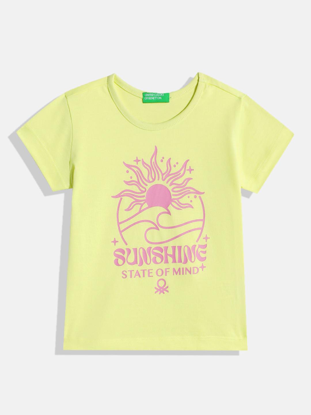 United Colors of Benetton Girls Typography Printed T-shirt