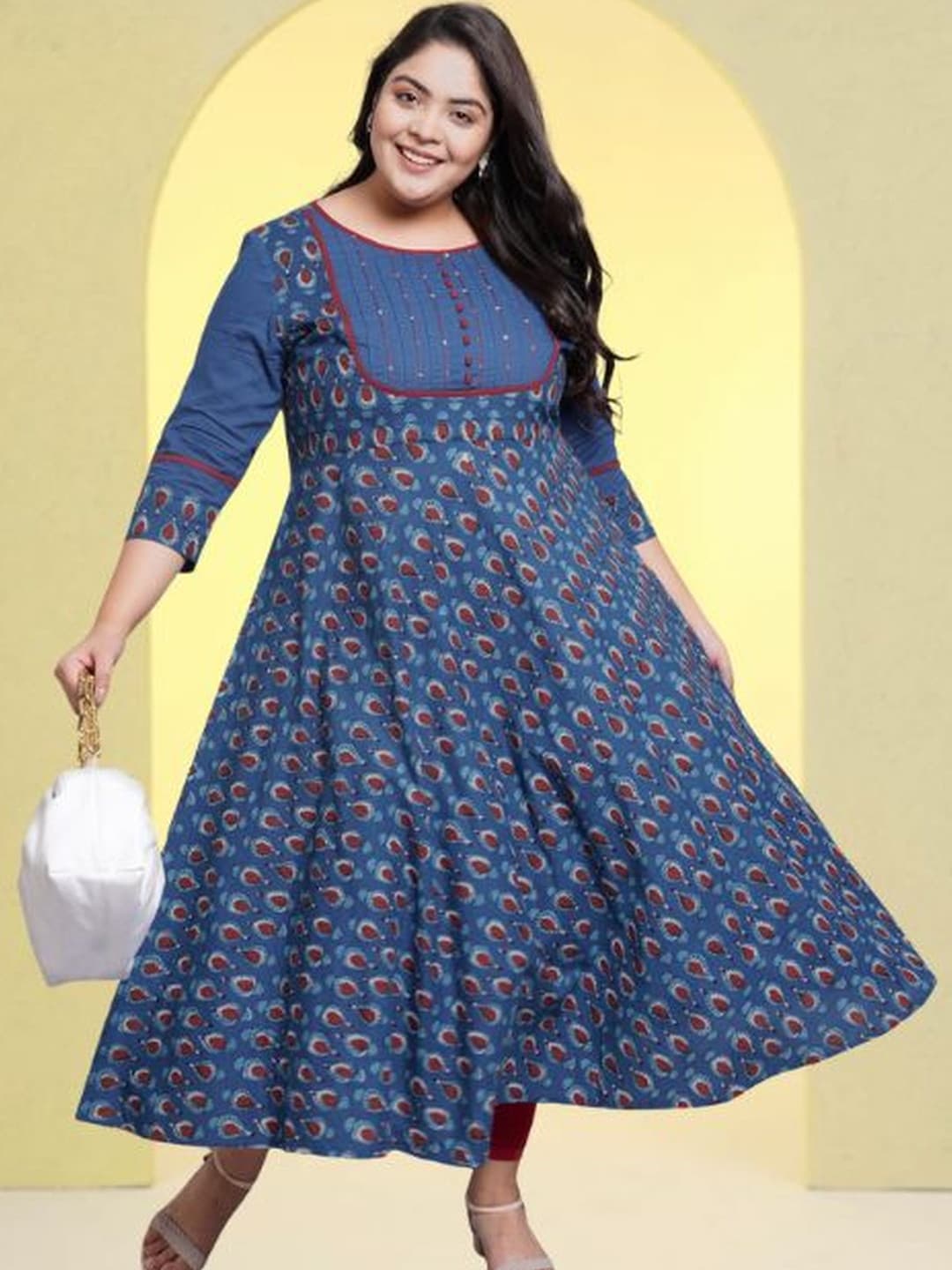 KALINI Women Floral Printed Anarkali Kurta