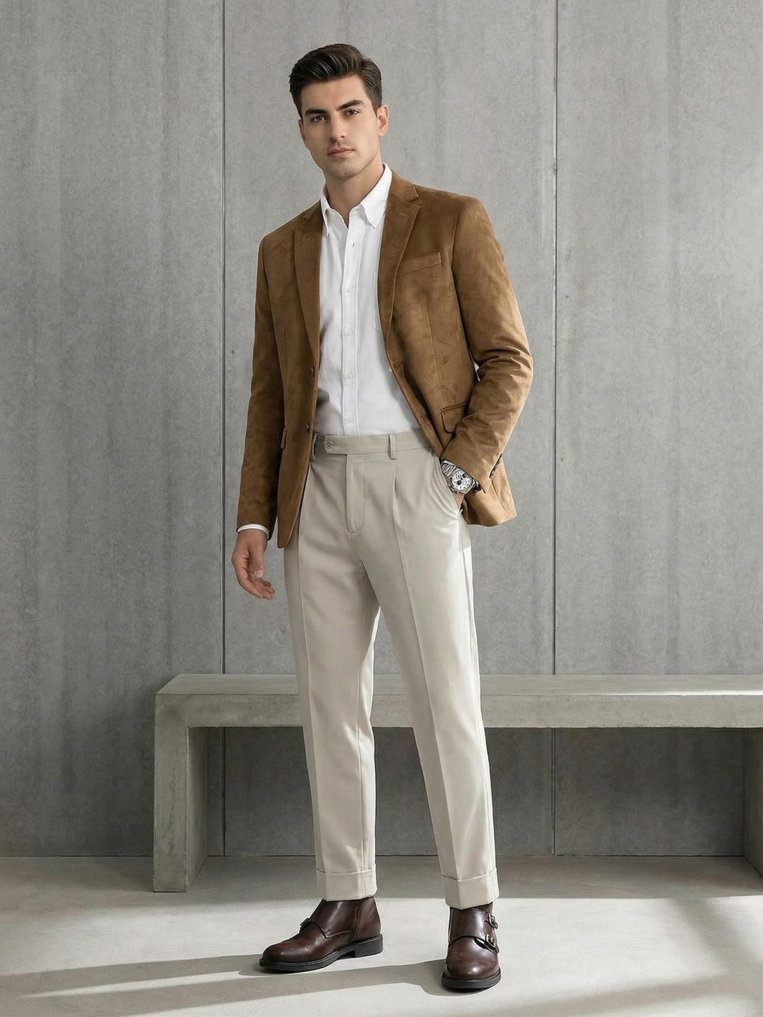 INVICTUS Textured Single-Breasted Blazer