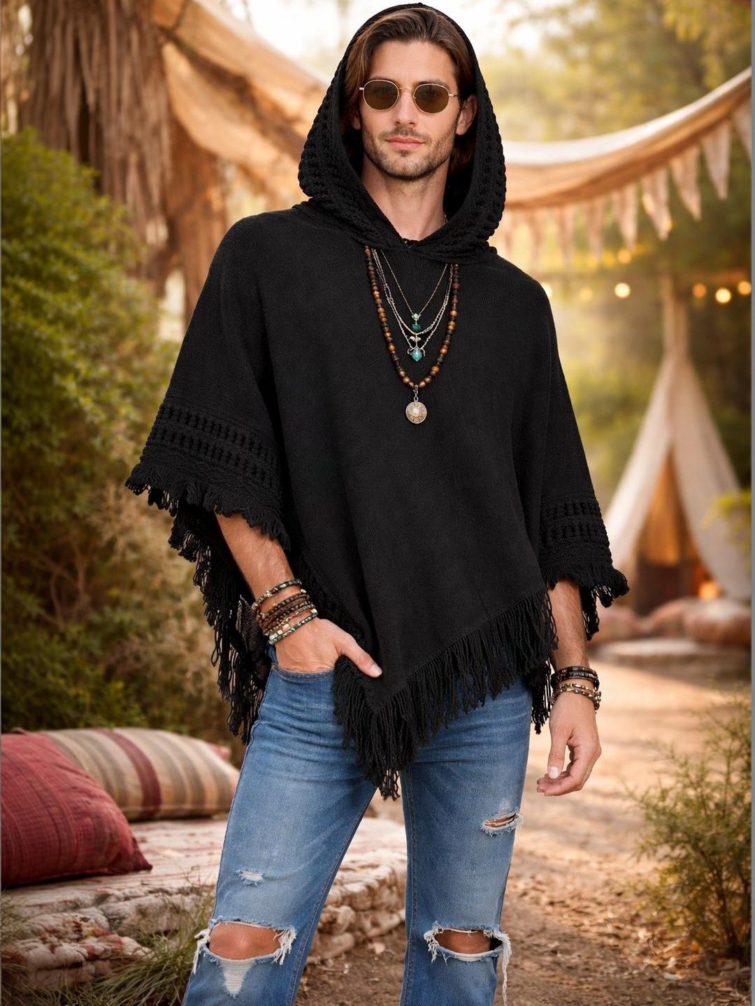 Manra Men Woollen Longline Poncho