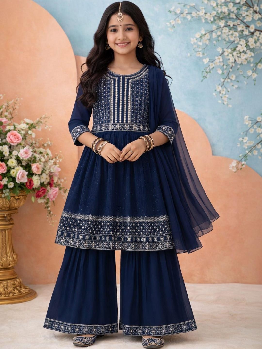 KALINI Girls Poly Georgette