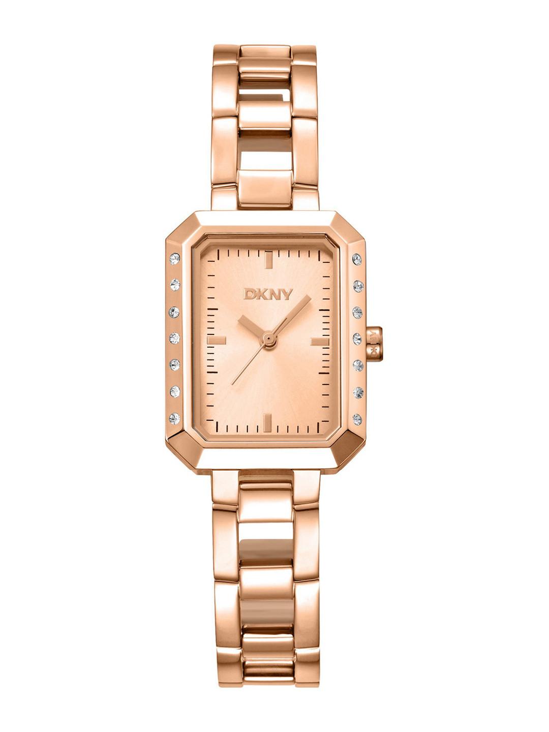 DKNY Women Brass Dial & Stainless Steel Bracelet Style Straps Analogue Watch DK1L010M0035