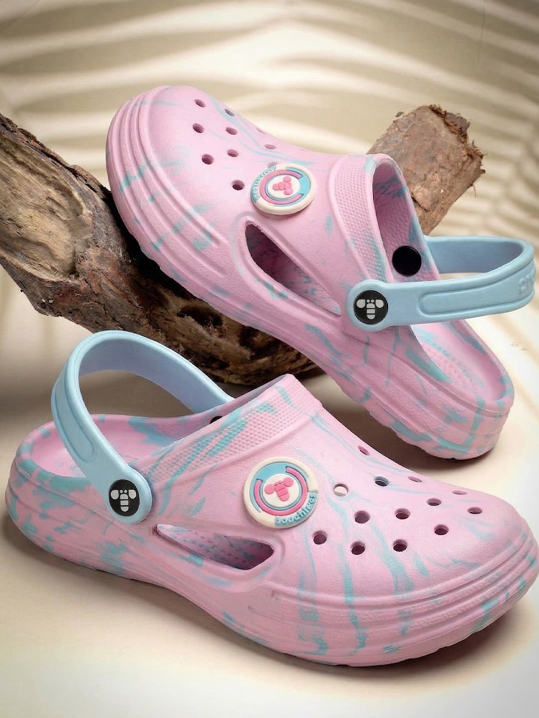 toothless Girls Pink Sea Green Pivot Strap Comfortable Footbed Rubber Clogs