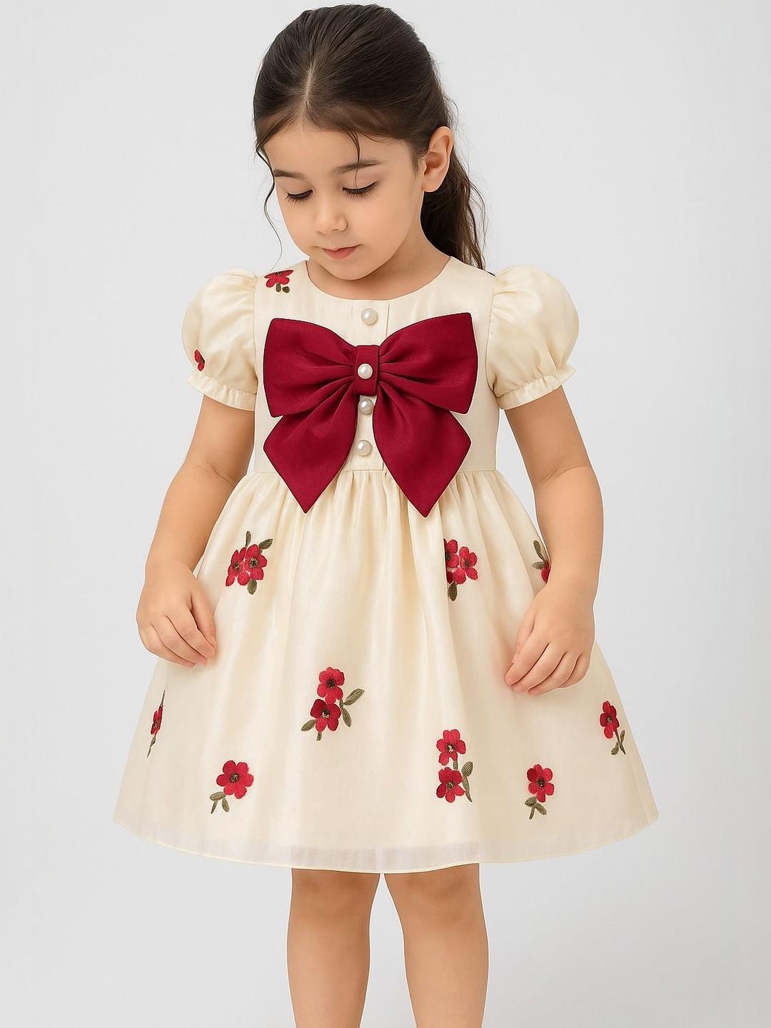 BAESD Floral Printed Puff Sleeve Fit & Flare Mini Dress