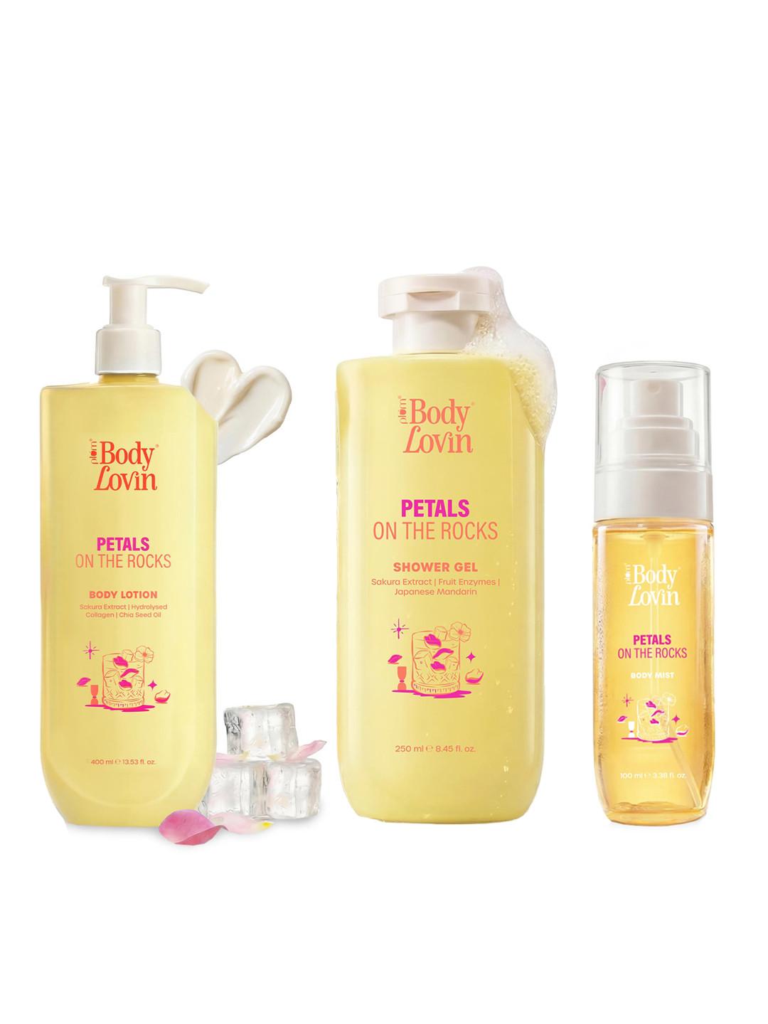 Plum Set of 3 BodyLovin' Petals On The Rocks Body Lotion + Shower Gel + Body Mist