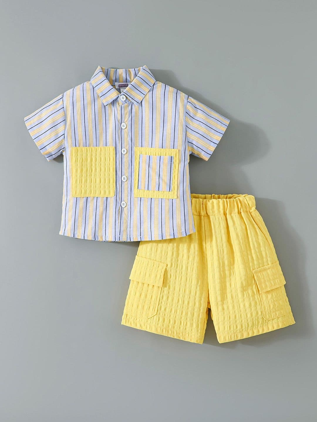 Hopscotch Boys Striped Shirt with Shorts