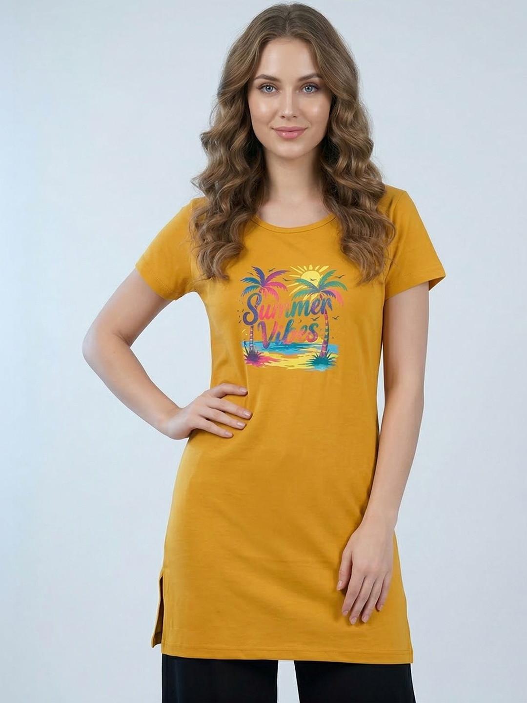 The Roadster Lifestyle Co Printed Long Lounge T-Shirt
