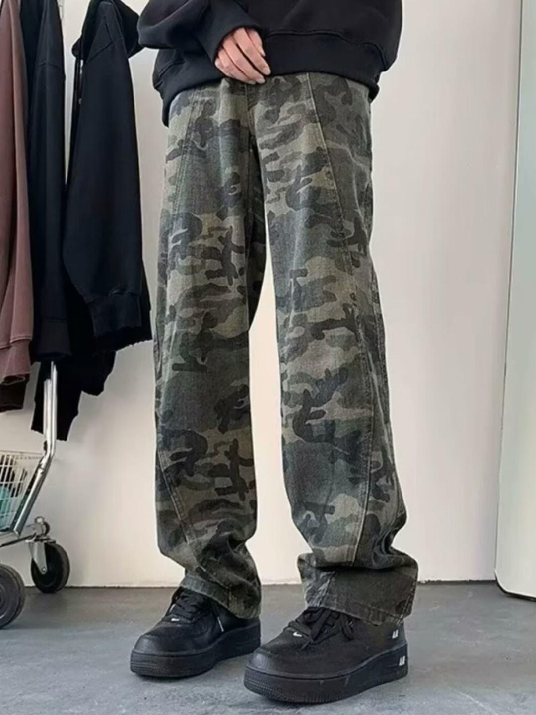 StyleCast Men Wide Leg Mid-Rise Camo Jeans