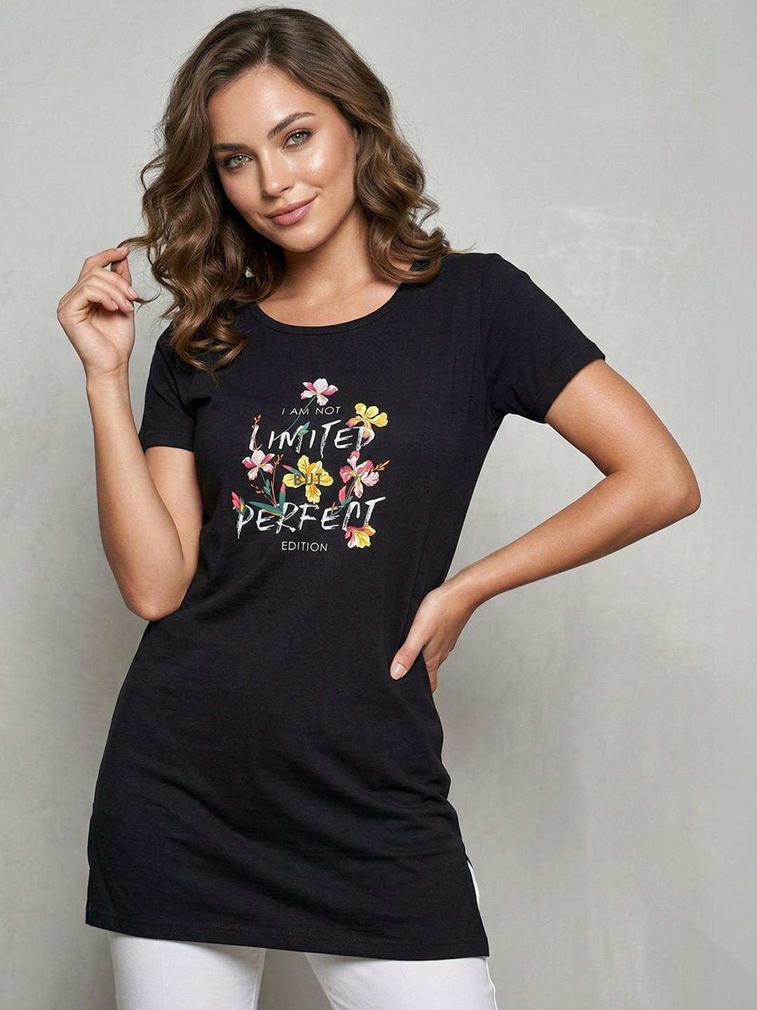 The Roadster Lifestyle Co Printed Round Neck Lounge T-Shirt