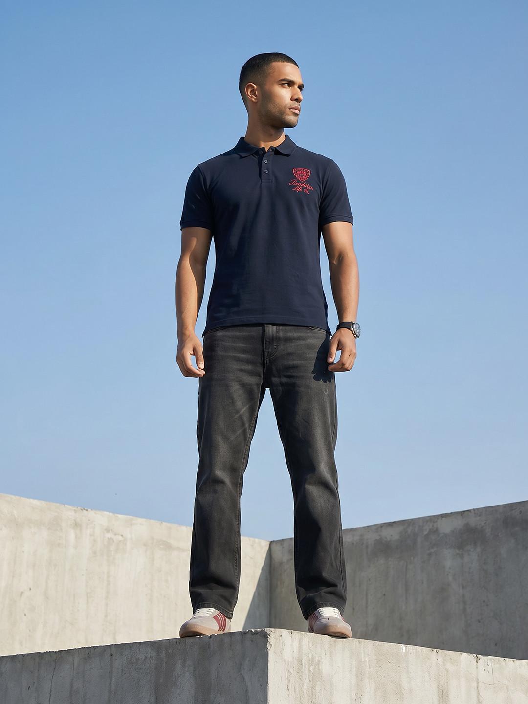 The Roadster Life Co. Brand Logo Polo Collar T-shirt